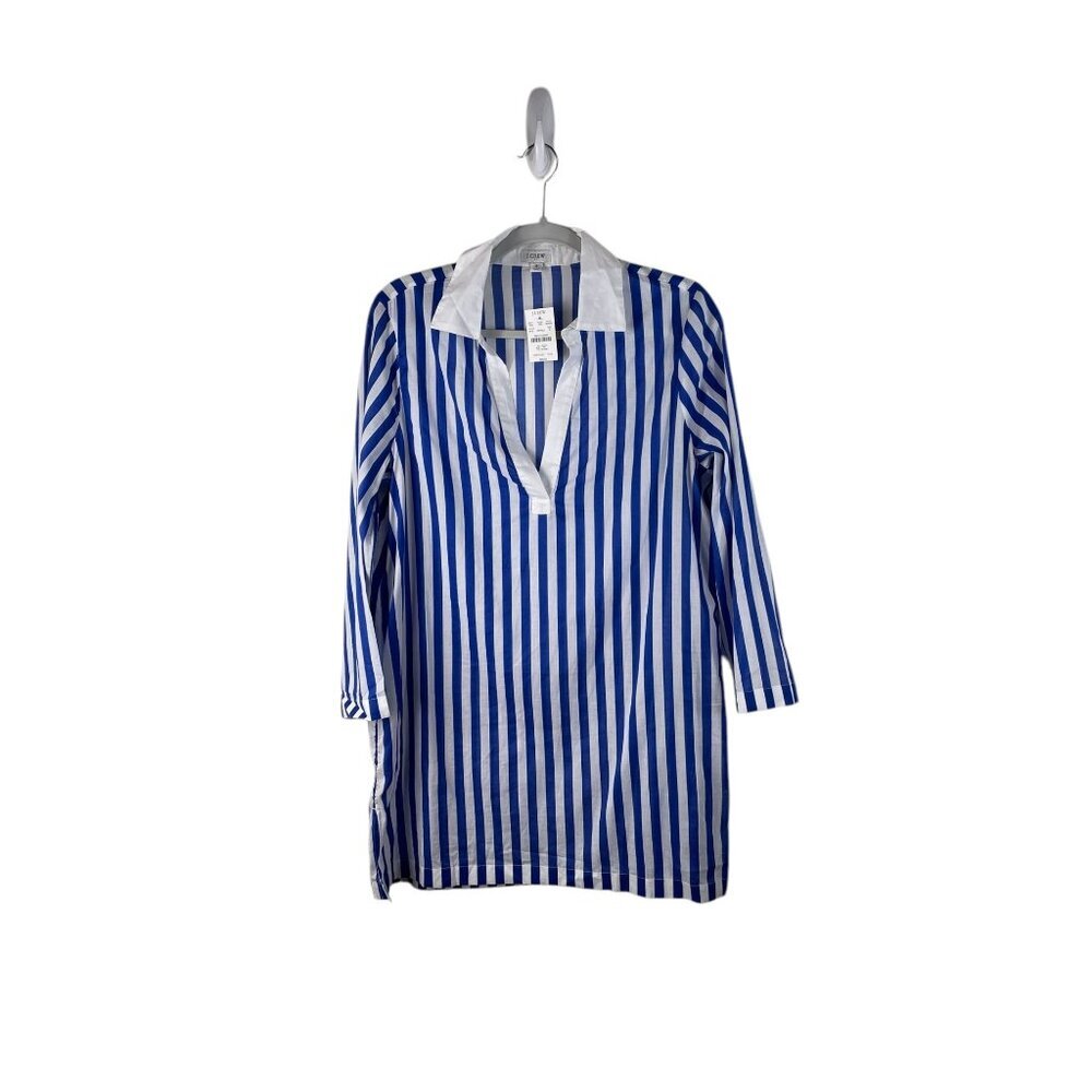 J.Crew Polo Striped Tunic Blue & White Shirt Size S Coverup